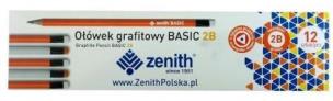 Opakowanie Ołówek Basic trójkątny z gumką 2B (12szt) ZENITH