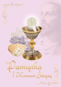 Okładka książki Pamiątka I Komunii Świętej różowa