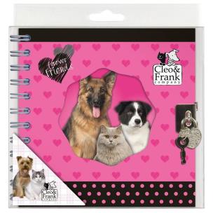 Opakowanie Pamiętnik spiralny z kłódką. Cleo i Frank