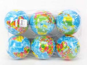 Opakowanie Piłka globus miękka 13 cm 6 sztuk