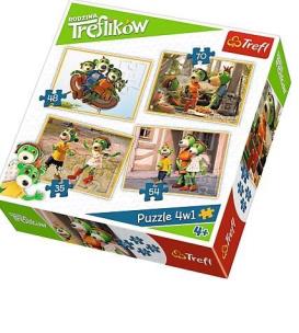Opakowanie Puzzle 4w1 Przygody Treflików TREFL