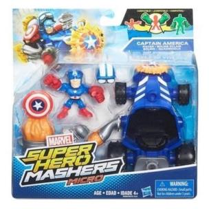 Opakowanie Super Hero Mashers micro Figurka z pojazdem Captain America