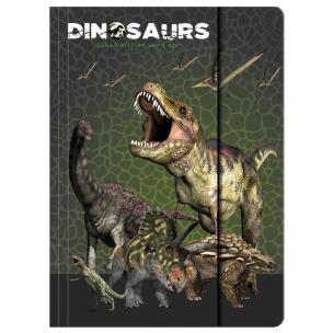 Opakowanie Tęczka z gumką A4 Dinozaur