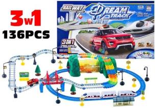 Opakowanie Tor Samochodowy Kolejka Pociąg Dream 3w1 Światło