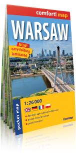 Okładka książki Warszawa (Warsaw) comfort! map laminowany plan kieszonkowy