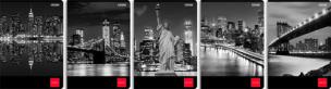 Opakowanie Zeszyt A5 New Yorks w kratkę 96 kartek 5 sztuk mix
