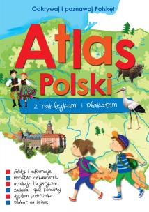 Okładka książki Atlas Polski z naklejkami i plakatem