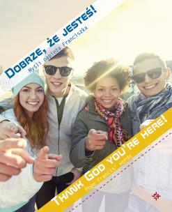 Okładka książki Dobrze, że jesteś! Myśli papieża Franciszka pl-ang