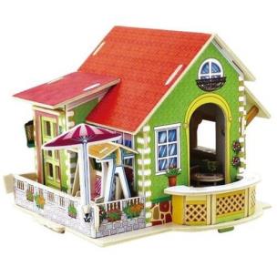 Opakowanie Drewniany dom z meblami