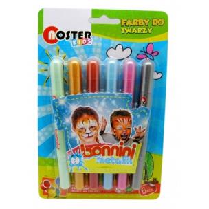 Opakowanie Farby do twarzy Metalic 6 kolorów