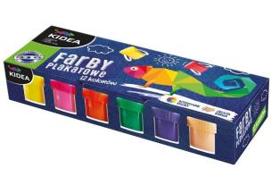 Farby plakatowe 12 kolorów x 20ml DERFORM. Wydawca: Derform. Multiszop.pl Opakowanie Farby plakatowe 12 kolorów x 20ml DERFORM