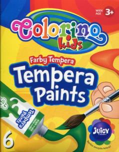 Opakowanie Farby Tempera w tubach z pędzelkiem 6 kolorów