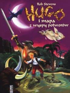 Okładka książki HUGO i mapa z wyspy potworów