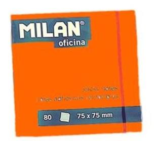 Opakowanie Karteczki milan neonowe 76x76 mm pomarańczowe 10 sztuk
