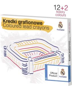 Opakowanie Kredki grafionowe 12+2 kolory Real Madryt