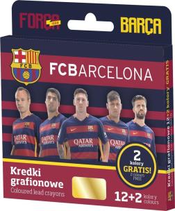 Opakowanie Kredki grafitowe 12+2 kolory FC Barcelona ASTRA