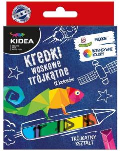 Opakowanie Kredki woskowe trójkątne 12 kolorów DERFORM