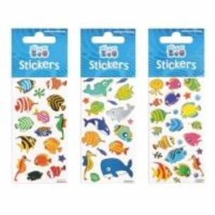 Opakowanie Naklejki Sticker BOO silver kolorowe rybki