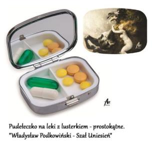 Opakowanie Pudełeczko na leki z lusterkiem Władysław Podkowiński - Szał Uniesień prostokątne metal