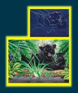 Opakowanie Puzzle 1000 Pantery w dżungli Neon DINO