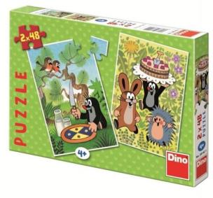 Opakowanie Puzzle 2x48 Krecik i pyszności DINO