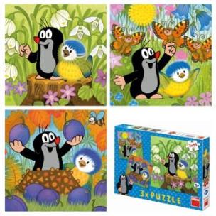 Opakowanie Puzzle 3x55 Krecik i ptak DINO