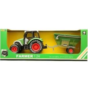Opakowanie Traktor z przyczepą Farmer 1:24 metalowy