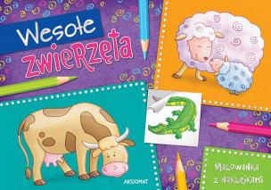 Okładka książki Wesołe zwierzęta. Malowanka z naklejkami