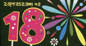 Opakowanie Zaproszenia urodzinowe 18-tka Fajerwerki 5 sztuk
