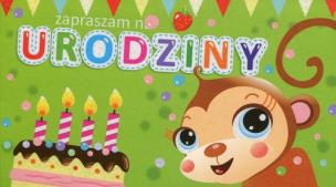 Opakowanie Zaproszenia urodzinowe Małpka 5 sztuk