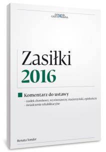 Okładka książki Zasiłki 2016