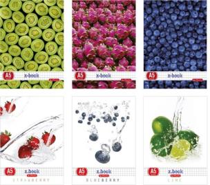 Opakowanie Zeszyt A5 Fresh fruit w linie 80 kartek 5 sztuk mix