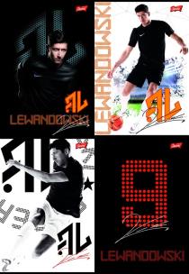 Opakowanie Zeszyt A5 Robert Lewandowski w kratkę 60 kartek 10 sztuk mix