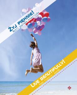 Okładka książki Żyj pięknie! Myśli papieża Franciszka pol-ang