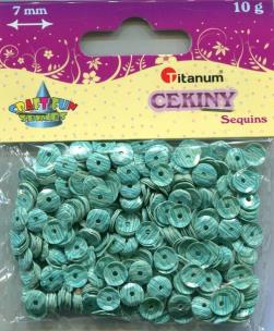 Opakowanie Cekiny 7mm 10g pasy C07/M12 biało-turkusowe