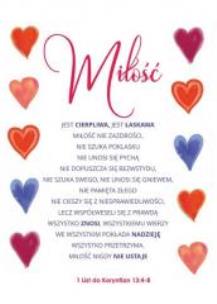 Opakowanie Kartki - Miłość jest cierpliwa pakiet 5 sztuk