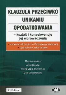 Okładka książki Klauzula przeciwko unikaniu opodatkowania