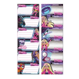 Opakowanie Naklejki na zeszyty Barbie Spy 25 sztuk