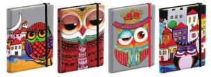 Opakowanie Notatnik Narcissus Owls&City 12x17 zestaw 4 wzory