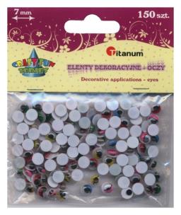 Opakowanie OZDOBA OCZY 7MM 150 KOLOROWE BPZ-TITANUM