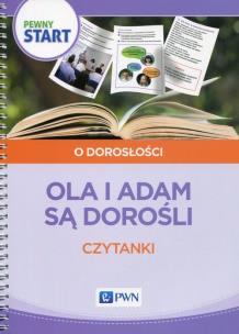 Okładka książki Pewny start Ola i Adam są dorośli. Czytanki