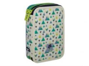 Opakowanie Piórnik 2 poz. z wyprawką Wild niebieski MILAN