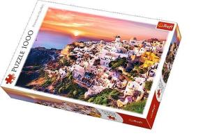 Opakowanie Puzzle 1000 Zachód słońca nad Santorini TREFL
