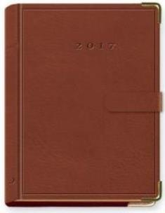 Opakowanie Terminarz 2017 B7 LUX złocony z zapinką - brązowy