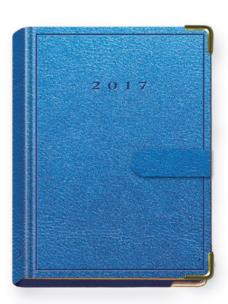 Opakowanie Terminarz 2017 B7 LUX złocony z zapinką - niebiesk