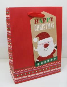 Opakowanie Torebka świąteczna płaska duża Święty Mikołaj