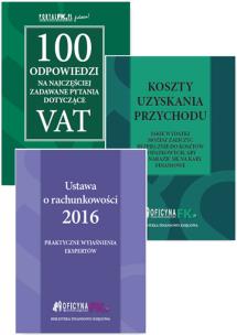 Opakowanie Ustawa o rachunkowości 2016 / Koszty uzyskania przychodu / 100 odpowiedzi na najczęściej zadawane pytania dotyczące VAT