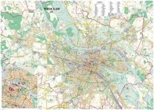 Okładka książki Wrocław mapa ścienna laminowana 1:26 000