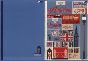 Opakowanie Zeszyt A5 Język angielski w kratkę 60 kartek 10 sztuk mix