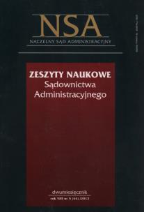 Opakowanie Zeszyty Naukowe Sądownictwa Administracyjnego 5/2012